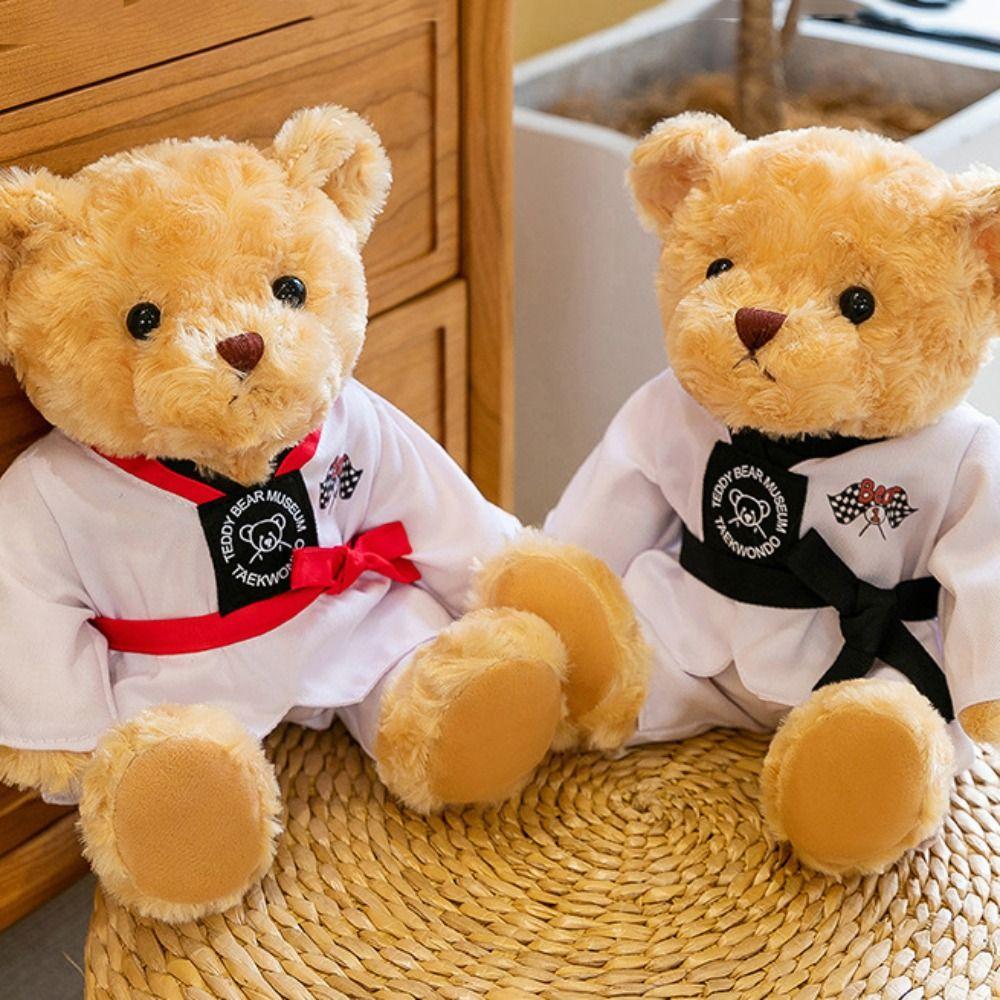 Dressing Bear Taekwondo Bear Plush Toy Kong-Fu Stuffed Soft Bear Doll Bear Stuffed Toy Home Decor