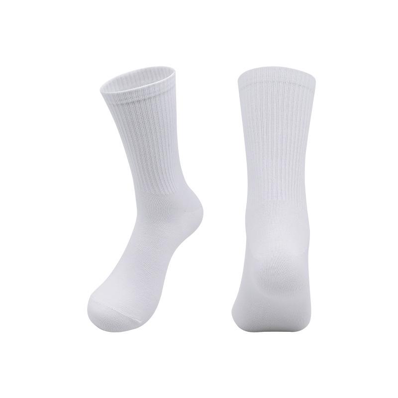 Dünne rutschfeste professionelle Basketballsocken für Erwachsene, reinweiß und schwarz, hoch geschnitten, mittellang, Sportsocken, große und mittlere Kindersocken