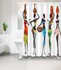 1Pc Luo Wenji African Shower Curtain African Women'S Shower Curtain Mildew-Proof 3D Bathroom Shower Curtain Waterproof Fabric