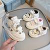 Children’s Sneakers, Spring/Autumn Girls’ White Cartoon High-Top Shoes, Boys’ Casual Skate Shoes, Soft-Soled Baby Shoes