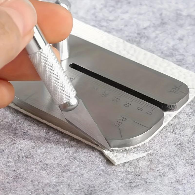 Stainless Steel Leather Crafting Tool - Sewing and Punching Guide Board, Prevents Deformation, Perfect for DIY Sewing and Cutting