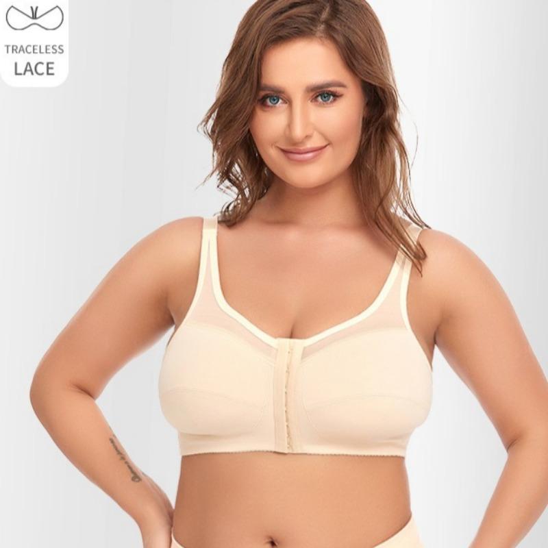 Bügel-BH aus Spitze mit großem Cup und Frontverschluss, dünner Stil, europäischer und amerikanischer Übergrößen-BH