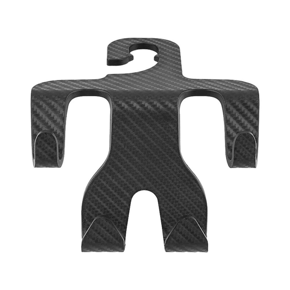 4 in 1 Car Seat Headrest Hook and Phone Stand Headrest Hanging Holder Carbon Fibre Pattern Car Rear Seat Storage Hanger