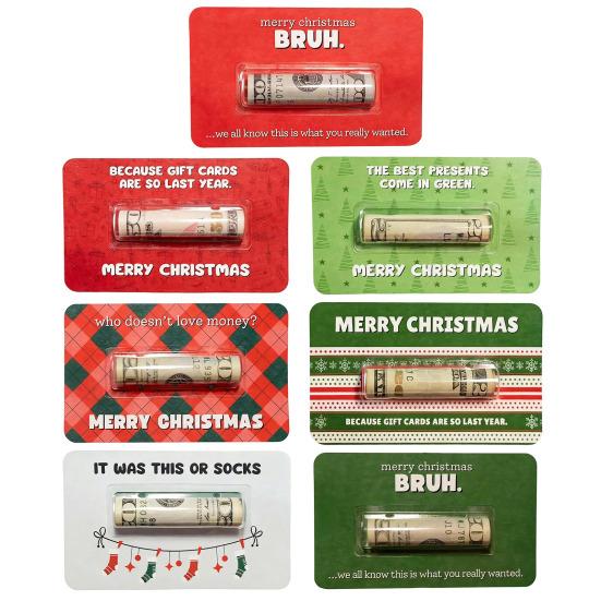 Christmas Money Holders for Cash Wooden Christmas Money Holder Card Christmas Tree Hanging Ornament for Xmas Party Favors