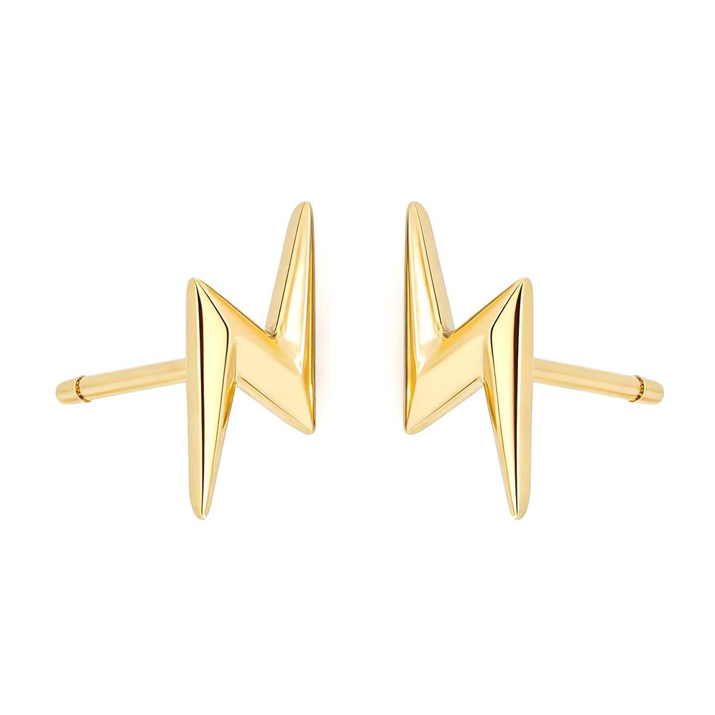 Harry Potter Hermione Lightning Bolt Gold-Plated Stud Earrings - Unisex, Trendy, Creative Accessories