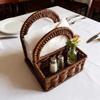 Decorative Imitation Rattan Napkin Holder Plastic Desktop Tissue Holder  Dining Table