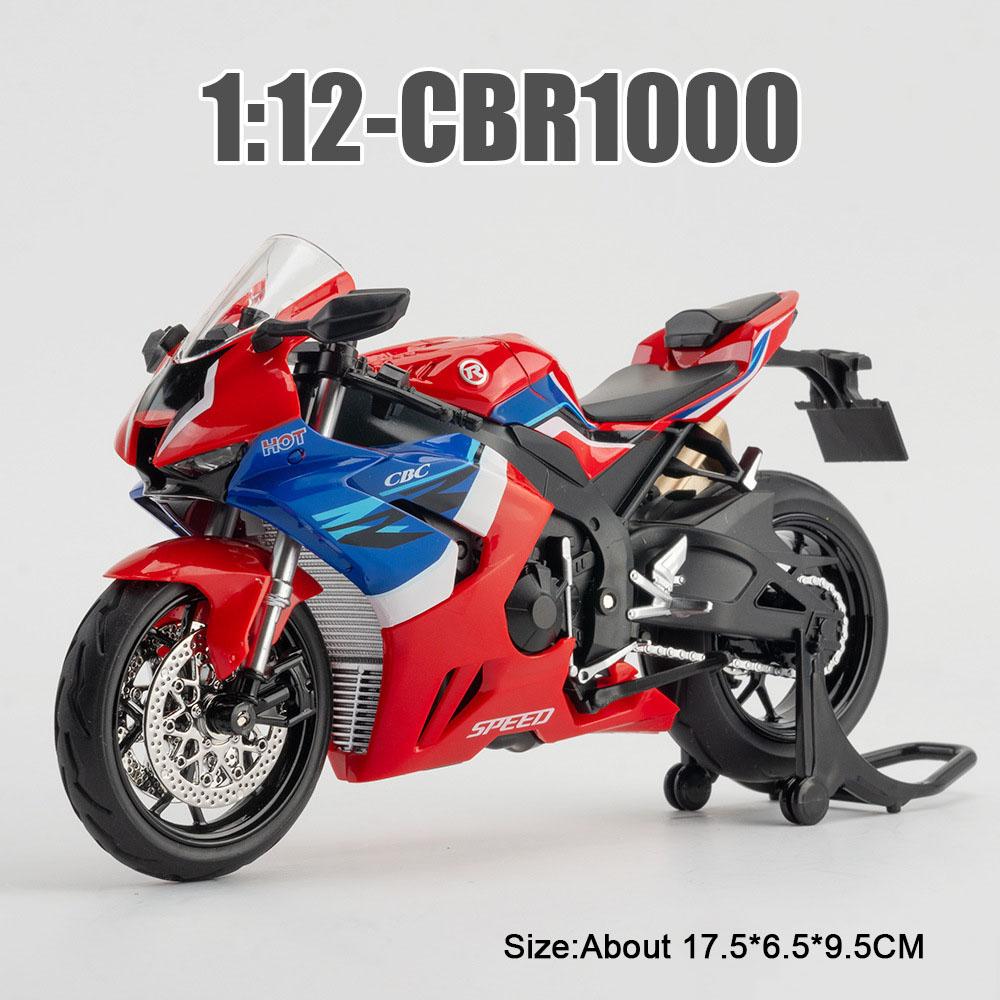 1:12 Honda CB400F CBR1000 Motorcycle Model Toy Car Metal Body Rubber Tires Shock Absorption Motor Models Birthday Presents