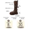 Versatile retro belt buckle locomotive boots women's autumn fashion design sense small leather boots thick sole heightening knight boots