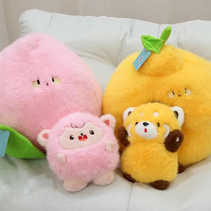 Fruit Kiwi Capybara Peach Plush Toy Animal Fruit Stuffed Doll Set Transformed