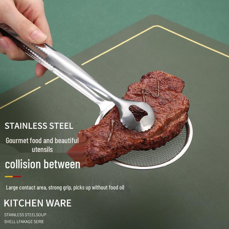 Stainless Steel Oil Skimmer Sieve with Mesh Filter and Draining Clip for Kitchen