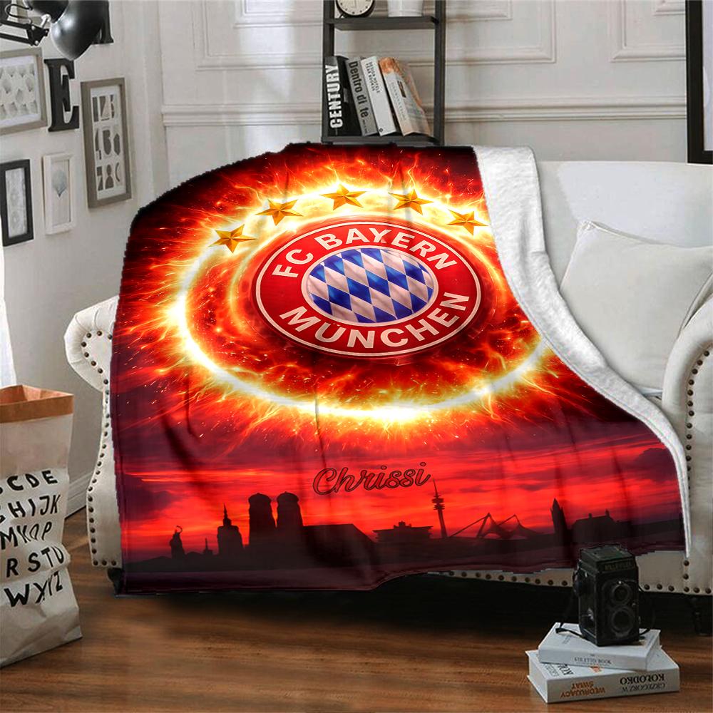 Fc Bayern Munich Team Blankets Flannel Printed Breathable Warm Throw Blanket for Home Office Bedspreads 0708a127
