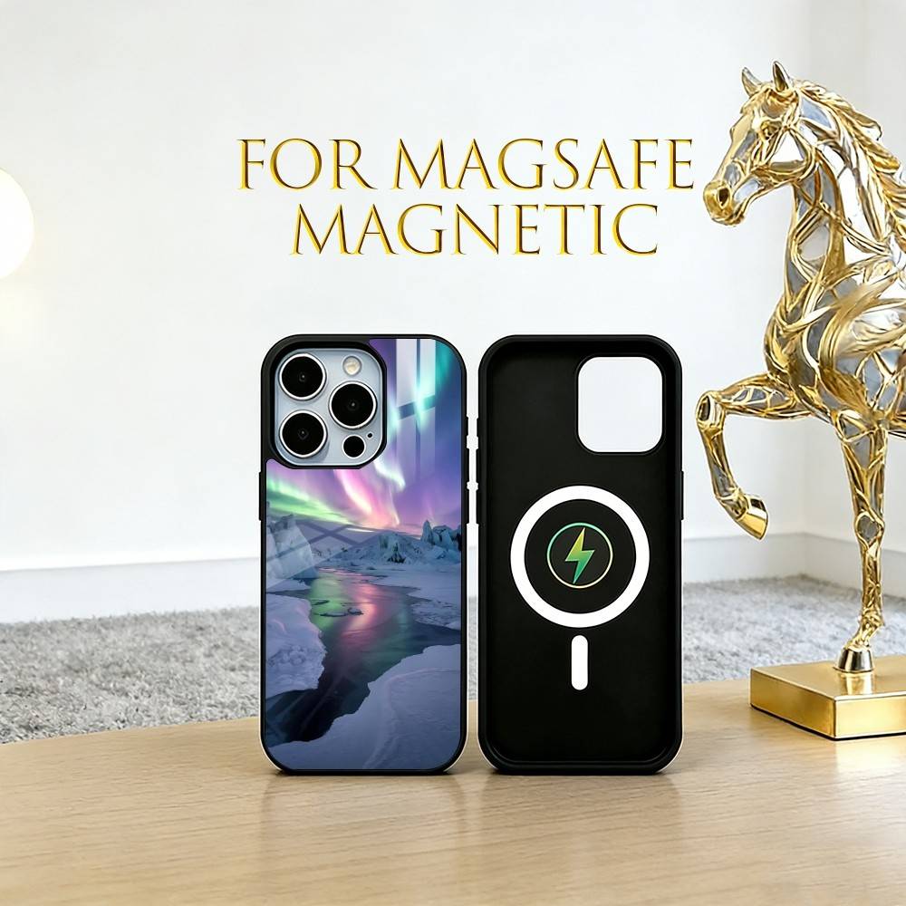 

Northern Lights Phone Case For iPhone17,16,15,14,13,12,11 Plus,Pro Magnetic with Magsafe Wireless Charging iPhone12Pro