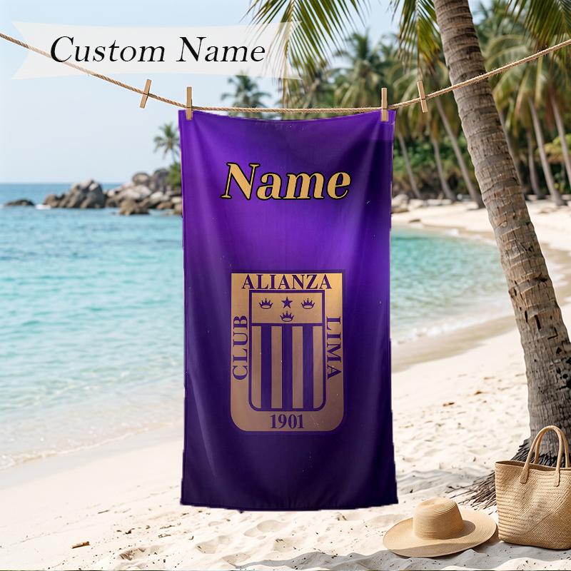 Alianza Lima Custom Name Printed Beach Towel Personalized Soft Towel For Swimming Beach Travel
