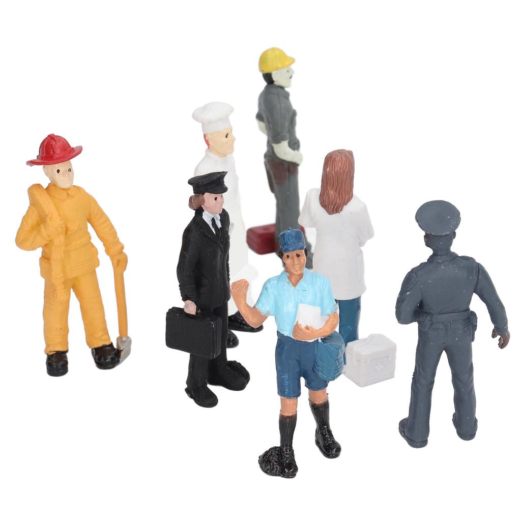 7 Pcs People Figures Solid Eco Friendly PVC Work People Model Bright Colors Character Model Toy