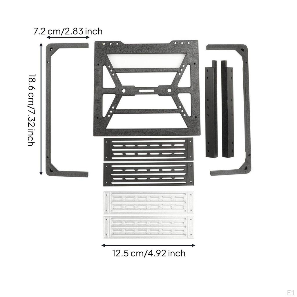 Pickup Bed Roll Cage Kit Textured Truck Cargo Rack Modular for Builders,
