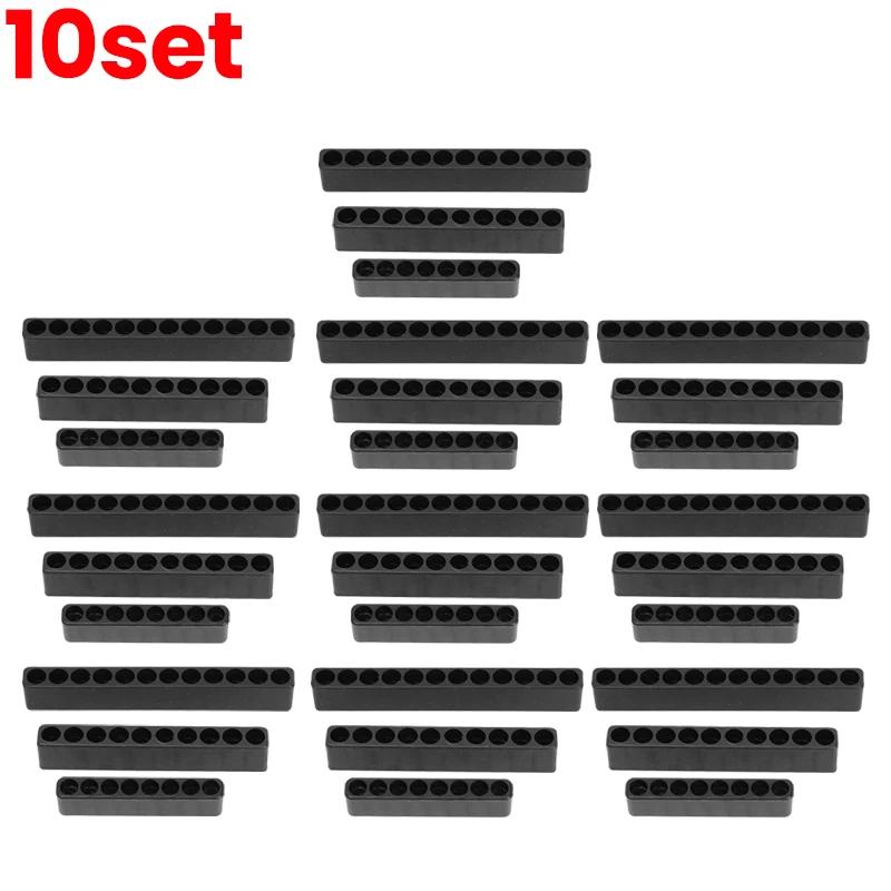 8/10/12 Holes Hexagonal Handle Storage Strip Base Drill Bit Storage Rack DIY Hardware Screwdriver Drill Organizer Accessories