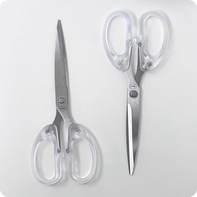 Transparent Minimalist Stainless Steel DIY Scissors for Students and Art Projects