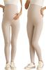 Munny Maternity Leggings with Adjustable Elastic Waist, Cotton, Sizes S, M, L, and LL (Gray Beige, S-M)