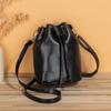 Chic Minimalist Solid Color Large Capacity Crossbody Drawstring Bucket Bag for Women, Available In Sky Blue/White/Black