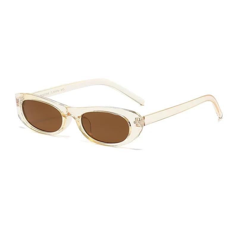 Retro Oval Frame Sunglasses Personalized Small Frame Trend Versatile Street Shooting Sun Glasses Female