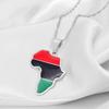 Anniyo RED BLACK GREEN African American Flag Pendant Necklaces Africa Map Chains Jewelry #165721