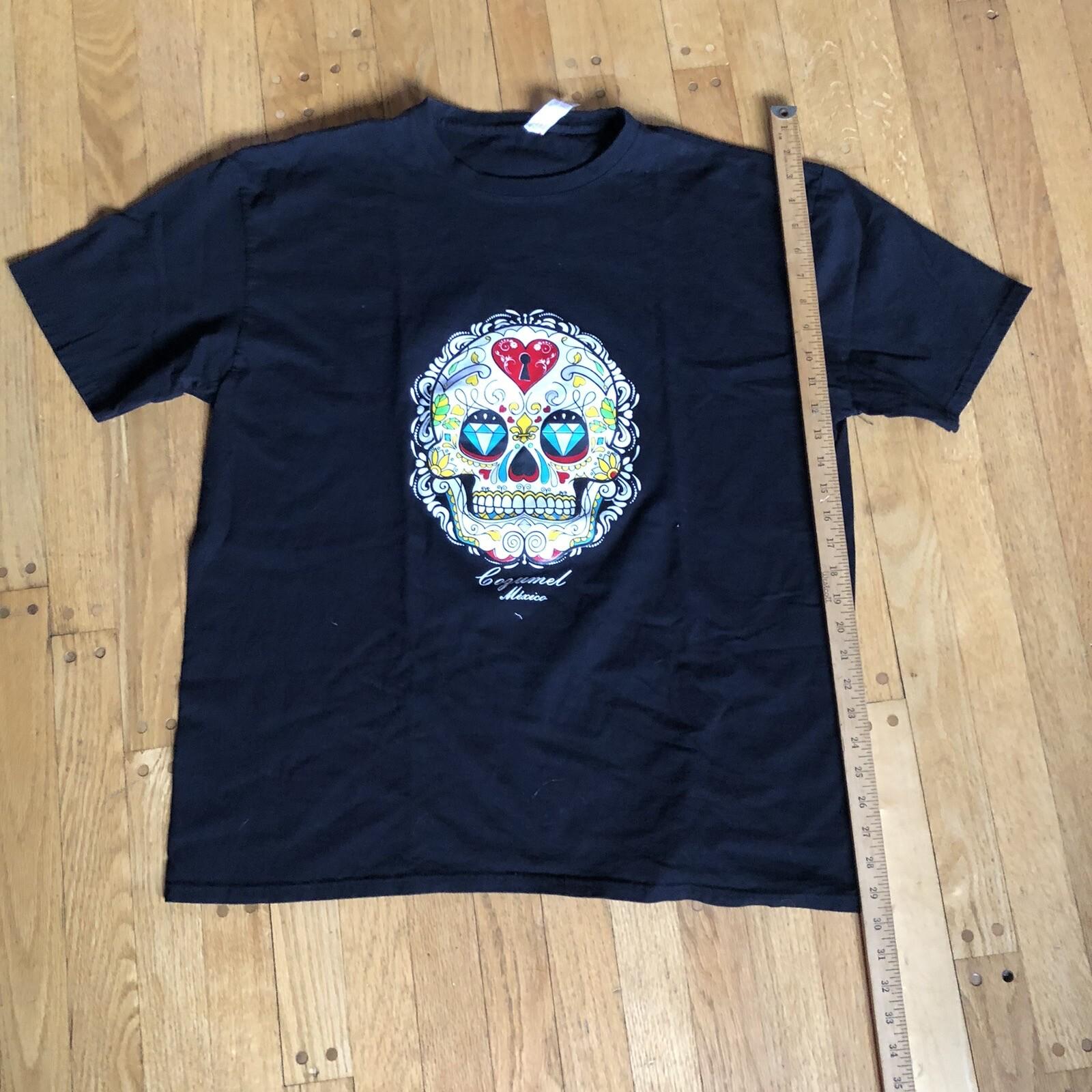 Футболка Dia De Los Muertos Cozumel Черная Мексика - размер XXL S разноцветный