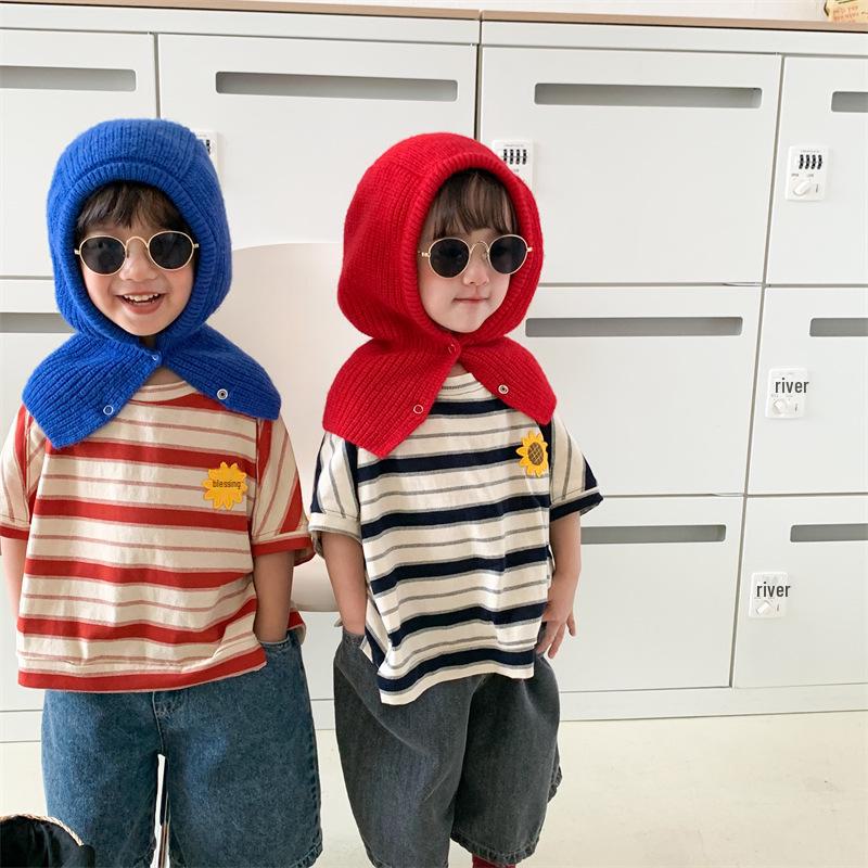 

Jiaye 2025 Летний топ для девочек с короткими рукавами и круглым вырезом в полоску и вышивкой 140 cm красный