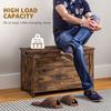 Storage Chest, Modern Storage Trunk with 2 Safety Hinges and Cut-out Handles, Wooden Toy Box for Living Room, Entryway, 76 X 40 X 48 Cm, Rustic Brown
