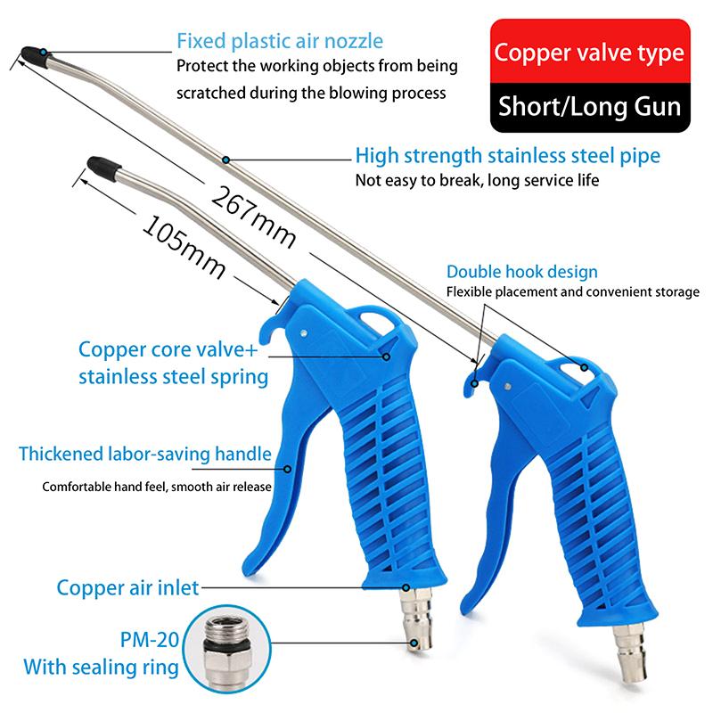 Pneumatic Plastic Dust Gun, Long Mouthed Air Gun, High-pressure Plastic Car Dust Gun, Blowing Gun