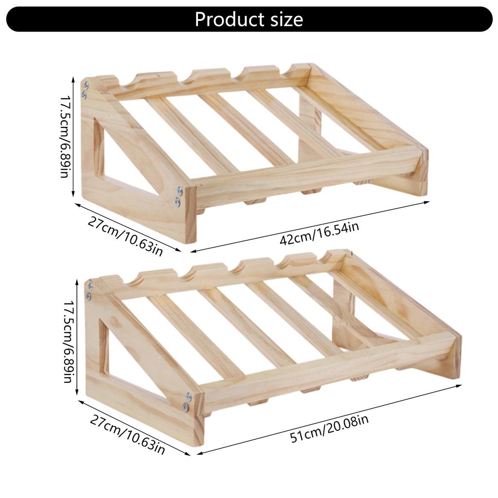 Rustic Style Wooden Wine Rack For Home Kitchen Bar Decorations Durable Storage Shelf For Wine Bottles Display
