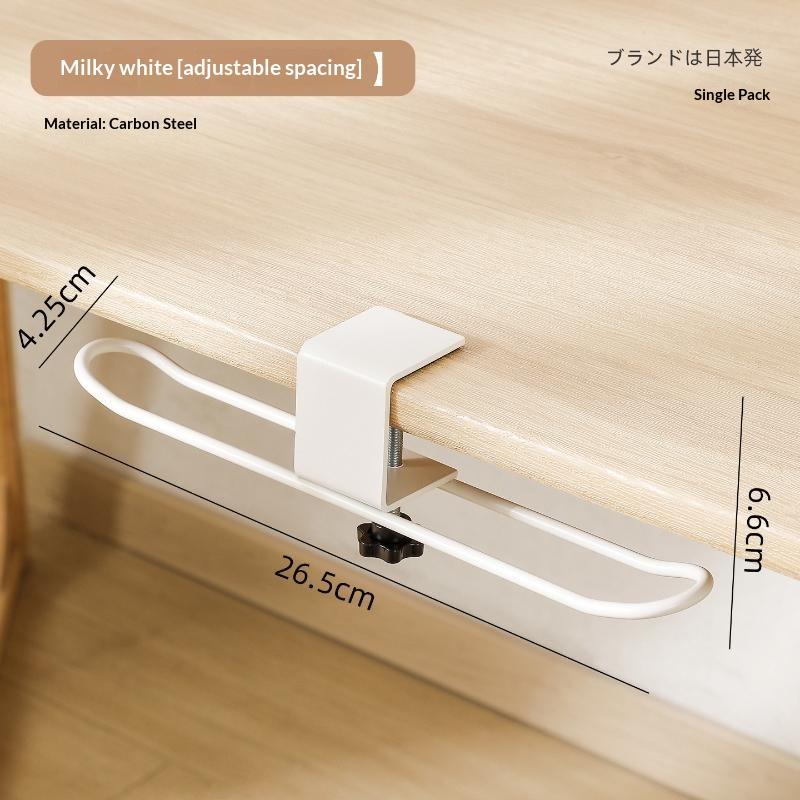 Adjustable Desk Hook Rounded Corner Carbon Steel Backpack Holder Easy Install No-Drill Multipurpose Hook Office Supplies
