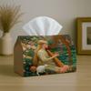 1pc Tissue Box Holder with Vintage Rococo Design-Woman Portrait ,Durable Polyester,Ideal for Kitchen,Living Room,Bedroom,Bathroom,-Holiday Decor,Bathr