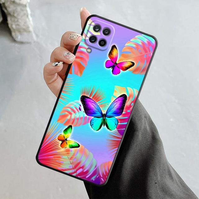 Shell For Samsung Galaxy A70 A70s A50 A30s A04s A20s A20e A02 A02s A03 A42 M52 M31 M04 Case Bling Aesthetic Butterfly Rose Art
