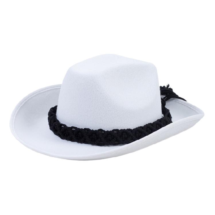 Ethnic Style Cowgirl Hat Rolled Brims Hat Cowboy Hats for Stage Performances