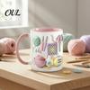 Taza de Cerámica Apta para Lavavajillas, con Diseño de Patrón de Tejido 3D, Gran Capacidad, Práctica para Microondas, Taza de Café Duradera, Taza de Té, para Amantes de las Manualidades
