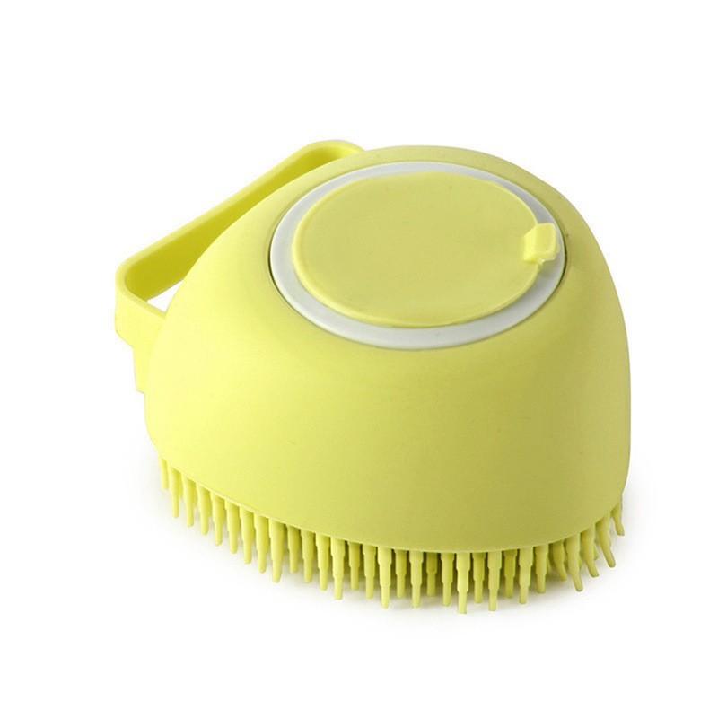 

Pet Bath Brush Dog Massage Brush Pet Massage Gloves Cat Hair Removal Brush Pet Supplies Bathing Essential OPP Bag yellow heart shap