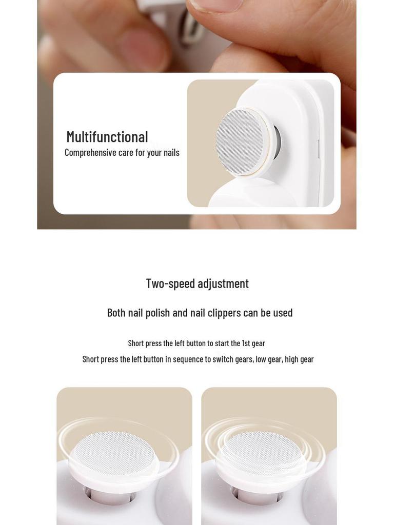 Electric Nail Clipper & Polisher for Kids and Adults - Anti-Pinch, Multi-Function