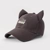 Spring and summer hat women's cute sweet cat ears baseball cap high quality letter embroidered big head circumference cap