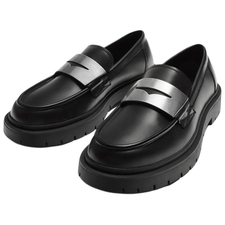 Zara Pu Round Toe Fashion Comfortable Loafers Men Loafers Black 12625420