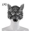 Medieval Wolf Mask 3D Head Mask, High Elastic Lightweight Comfortable Werewolf RP Material Costume with Adjustable Strap for Halloween Cosplay
