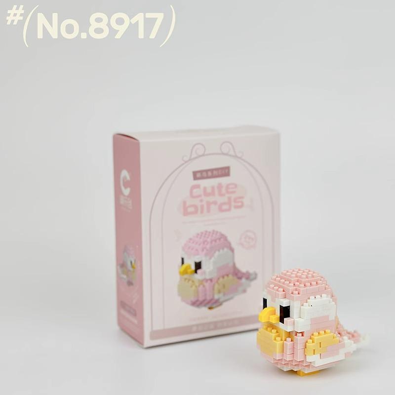 Kawaii Building Blocks 3D Bird Cute Parrot Model Assemble Table Decor Children Toys for Kids Gifts Micro DIY Bricks