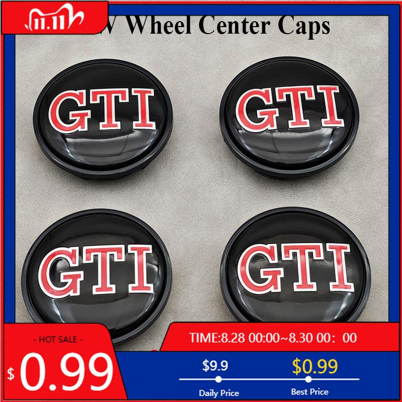 VW GTI GOLF 2026 Hot For VW VOLKSWAGEN 20pcs 65mm GTI Car Wheel Center Caps For Volkswagen R GTI Golf 6 Passat CC Magotan Touran
