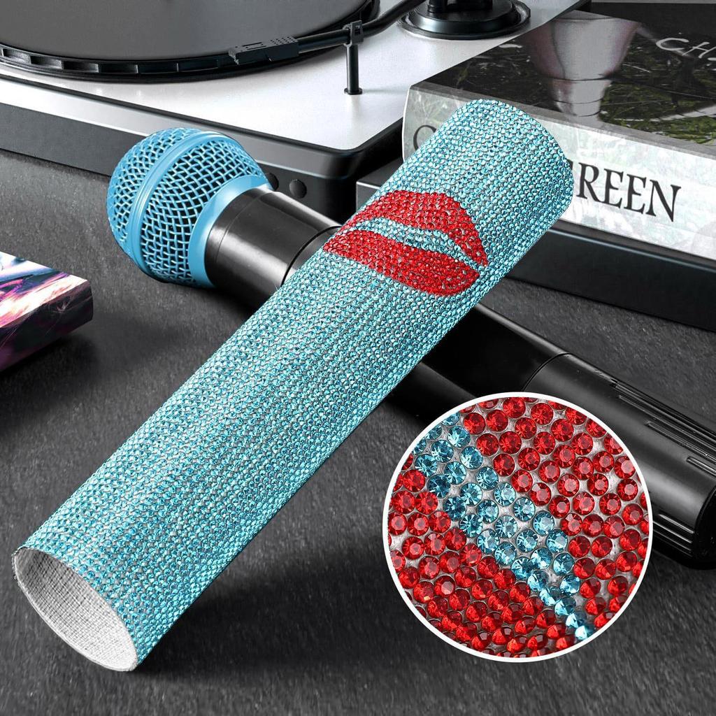 Rhinestone Diamond Microphone Cover for Children's Performance (Prop Only, Mic Not Included)