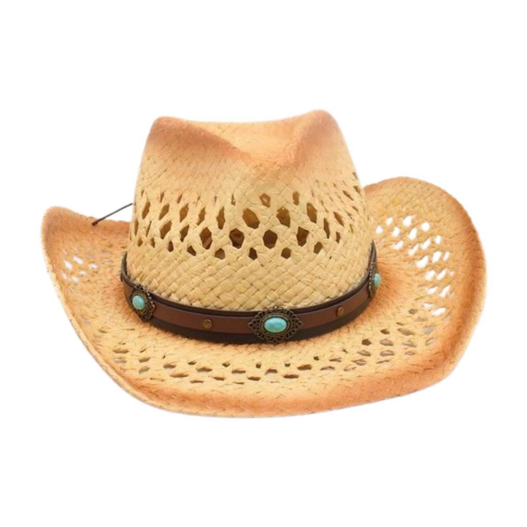 Beach Travel Denim Windproof Wholesale Breathable Spring And Summer New Hollow Windproof Simple Top Hat Sun Straw Hat