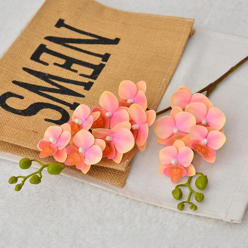 

Artificial Butterfly Orchid 3D Printing Fake Flowers Auditorium Decoration Simulation Butterflies Orchids Branch Pink Flower шампанського