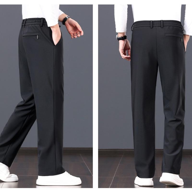 Men's Casual Trousers Large Size Loose-Fit Sports Trousers Thickened Fleece-Lined Straight-Leg Trousers Windproof Thermal Trousers Business Trousers