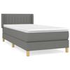 3130394 vidaXL Divan Bed and Mattress Dark Grey 90x190 Cm Fabric
