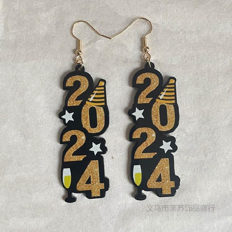 Happy New Year Pendant Ear Rings Elegant Chinese Ear Ornament for Women Girls