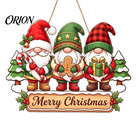 Decorative Christmas Gnome Craft Wooden Hanging Pendant, Cartoon Ornament, Merry Gift for Family Door Sign Home Shop Holiday Party Decoration