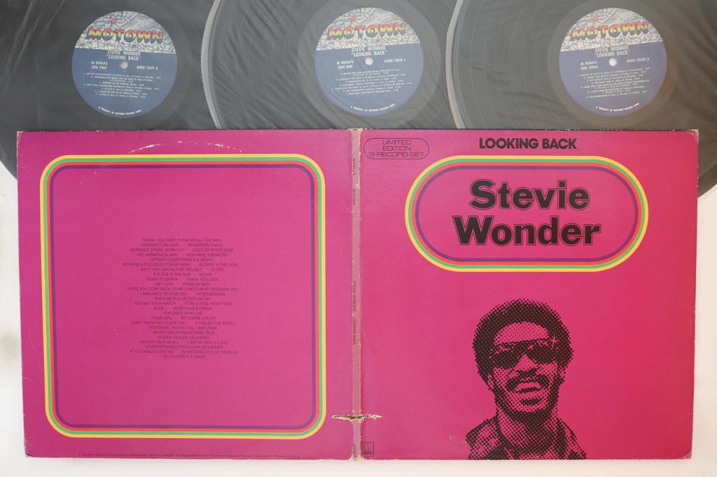 LP Record STEVIE WONDER - Looking Back M804LP3 MOTOWN 1977 US Soul/Funk Used